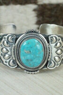Navajo Turquoise and Sterling Silver Bracelet - Raymond Delgarito