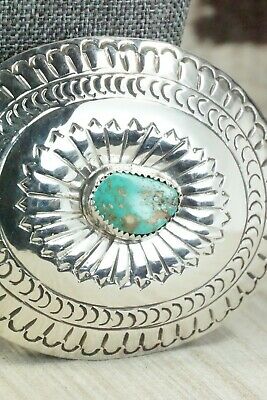 Turquoise & Sterling Silver Belt Buckle - Carson Blackgoat - High Lonesome Trading