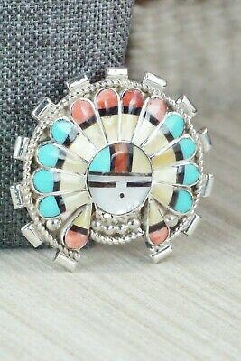 Zuni Multi Stone and Sterling Silver Pendant & Pin - Verdel Niiha - High Lonesome Trading
