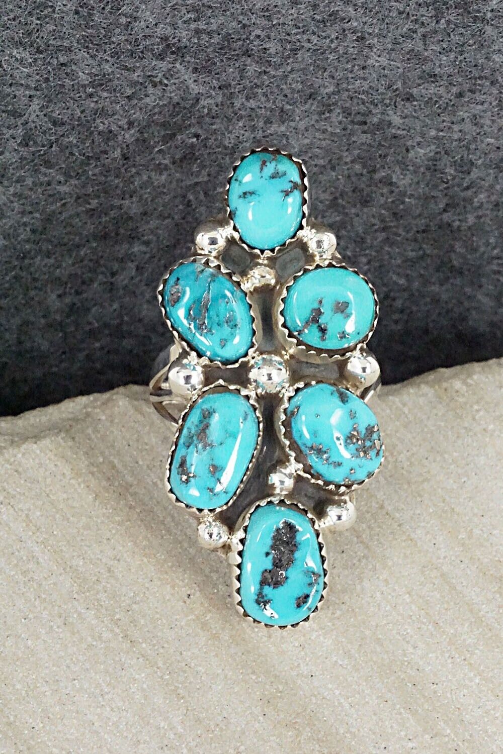Turquoise Sterling Silver Ring - Roberta Begay - Size 9