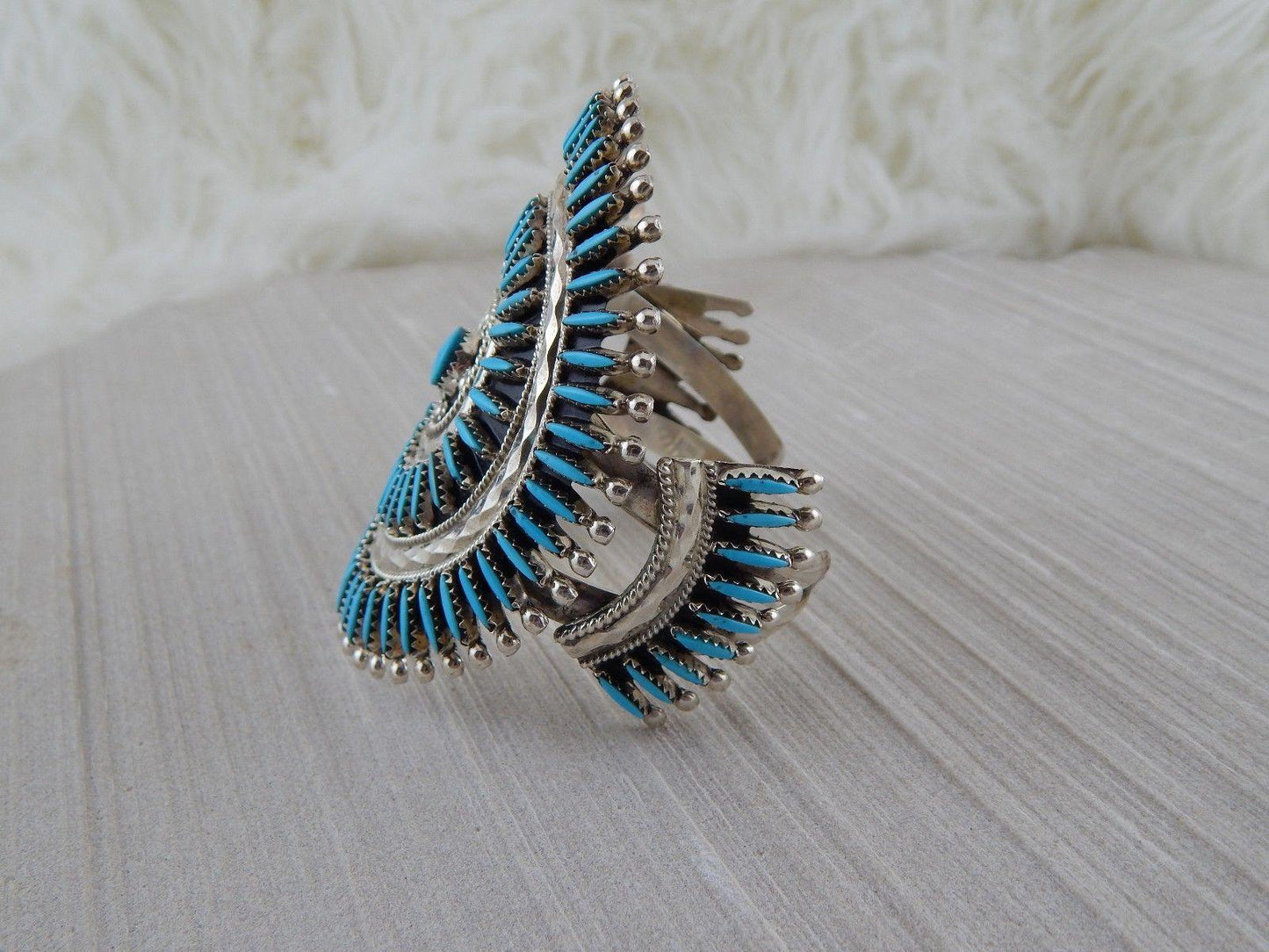 Zuni Sterling Silver & Turquoise Bracelet & Ring - Gerald Etsate - High Lonesome Trading