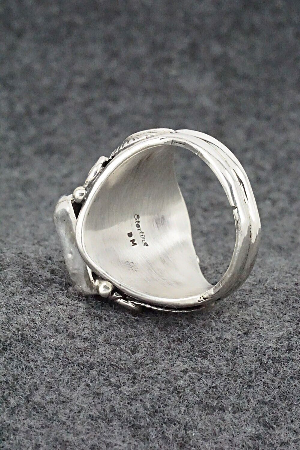 White Buffalo & Sterling Silver Ring - Darrell Morgan - Size 13