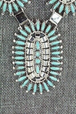 Turquoise & Sterling Silver Necklace and Earrings - Nathaniel Nez
