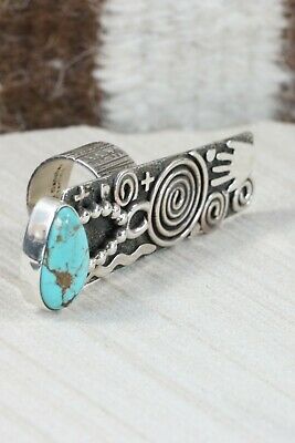 Navajo Turquoise and Sterling Silver Ring - Alex Sanchez - Size 7.5