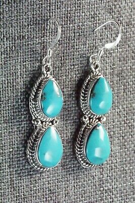 Turquoise & Sterling Silver Earrings - Verley Betone - High Lonesome Trading