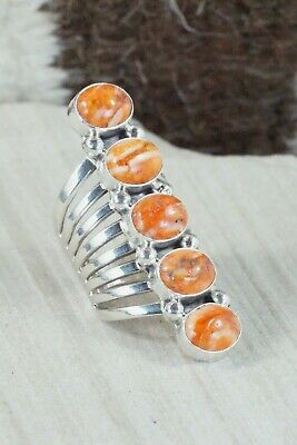 Spiny Oyster & Sterling Silver Ring - Thomas Yazzie - Size 6.5