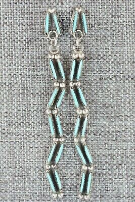 Turquoise & Sterling Silver Earrings - Zuni