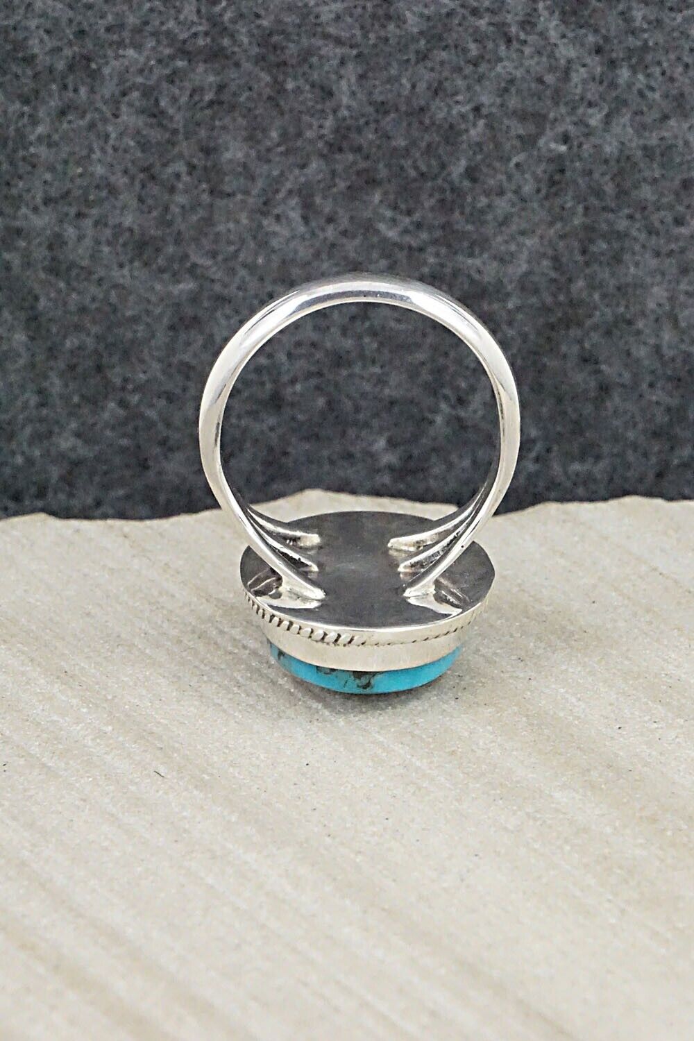Turquoise & Sterling Silver Ring - Alice Rose Saunders - Size 8