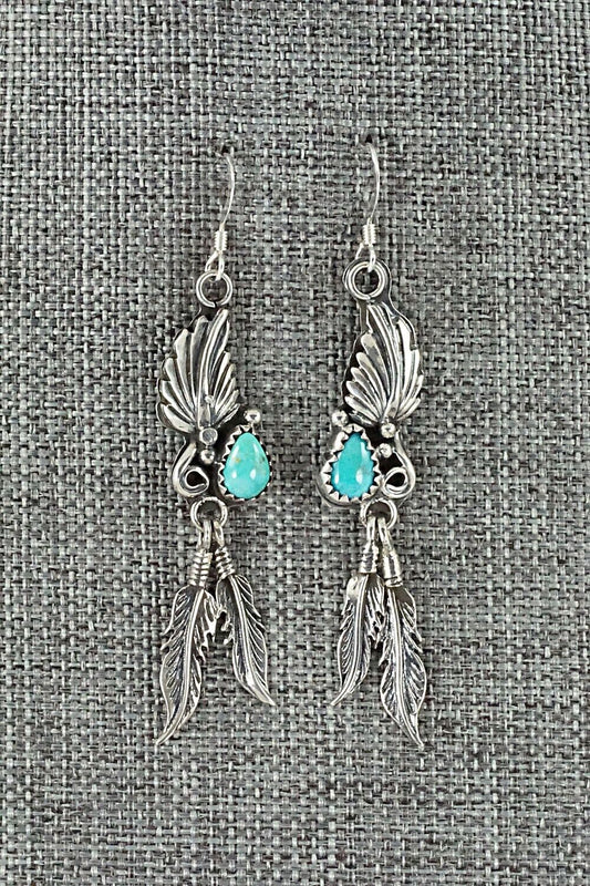 Turquoise & Sterling Silver Earrings - Etta Larry