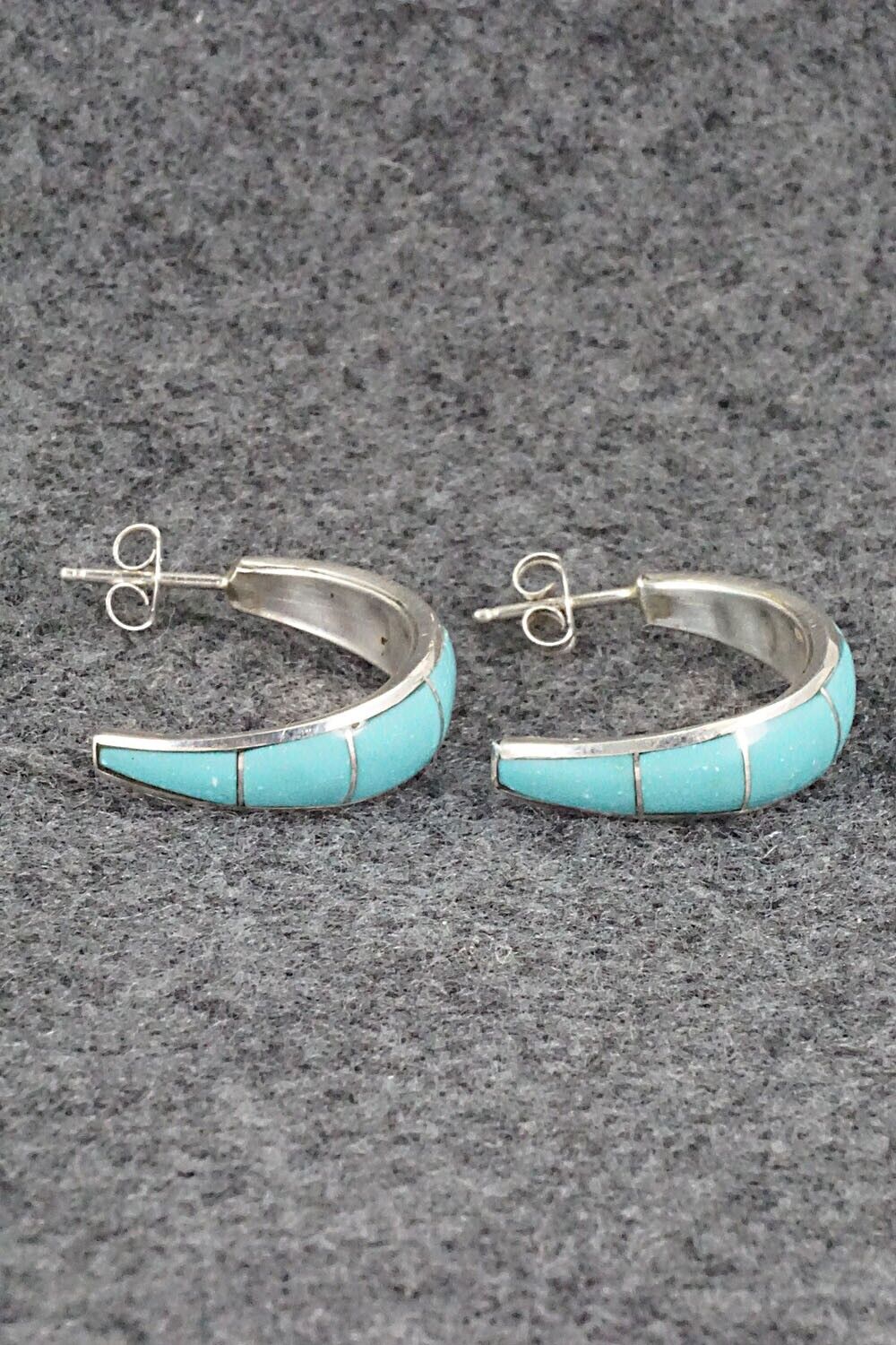 Turquoise & Sterling Silver Earrings - Philbert Chavez