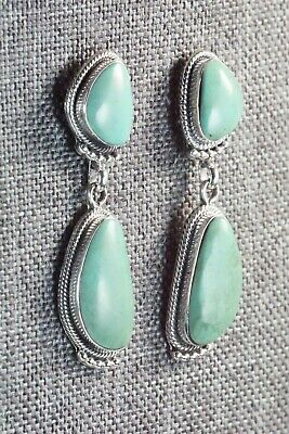 Navajo Turquoise & Sterling Silver Earrings - Sadie Jim