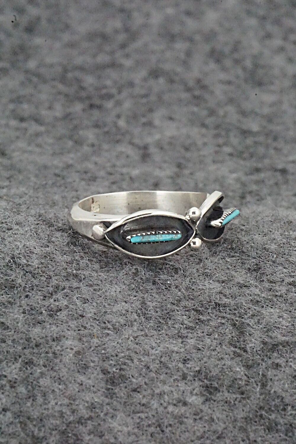 Turquoise & Sterling Silver Ring - Fernando Othole - Size 5.5