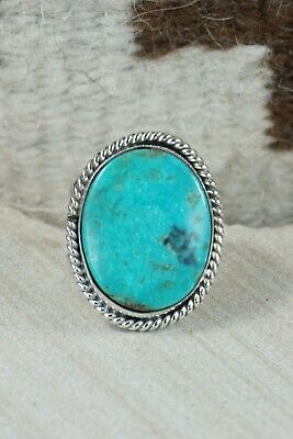 Navajo Turquoise & Sterling Silver Ring - Jeanette Saunders - Size 10.5