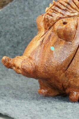 Razorback Hog Zuni Fetish Carving - Louise Ponchuella