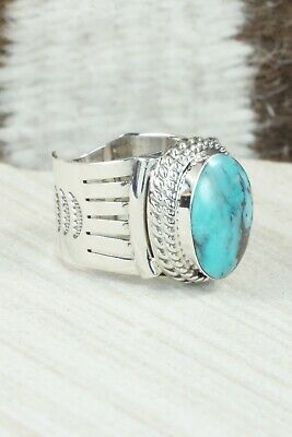 Turquoise and Sterling Silver Ring - Bucky Belin - Size 9.5