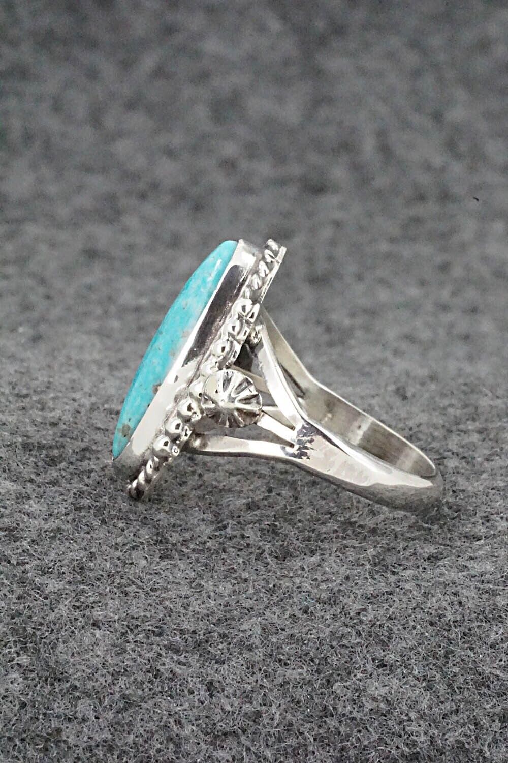 Turquoise & Sterling Silver Ring - Samuel Yellowhair - Size 8