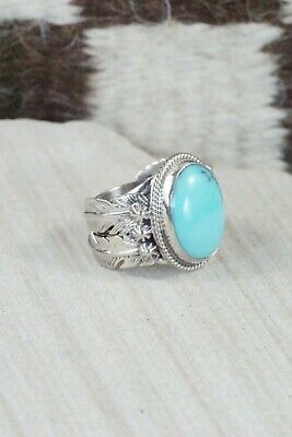 Turquoise & Sterling Silver Ring - Grace Kenneth - Size 7