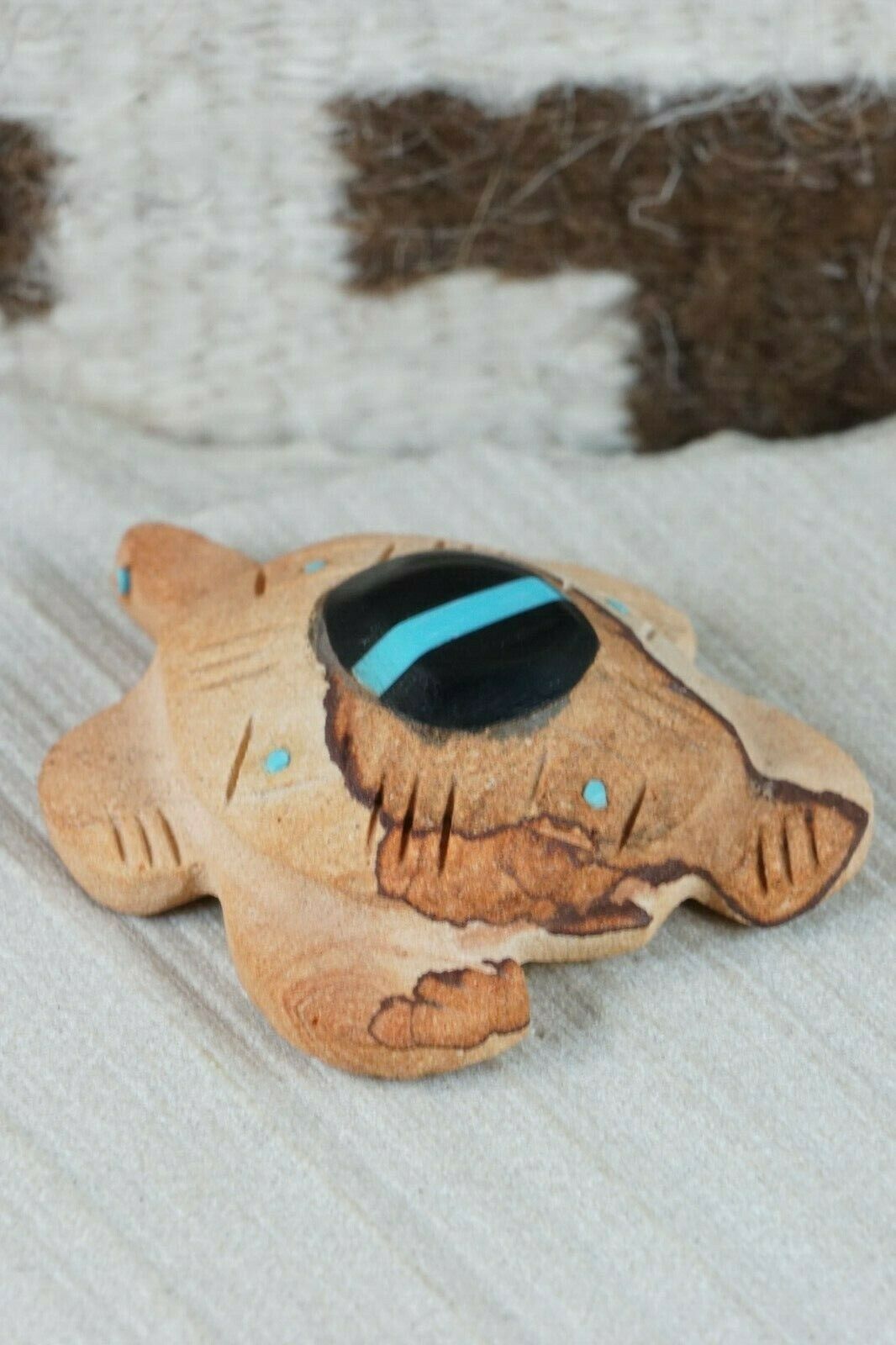 Turtle Zuni Fetish Carving - Brandon Phillips - High Lonesome Trading