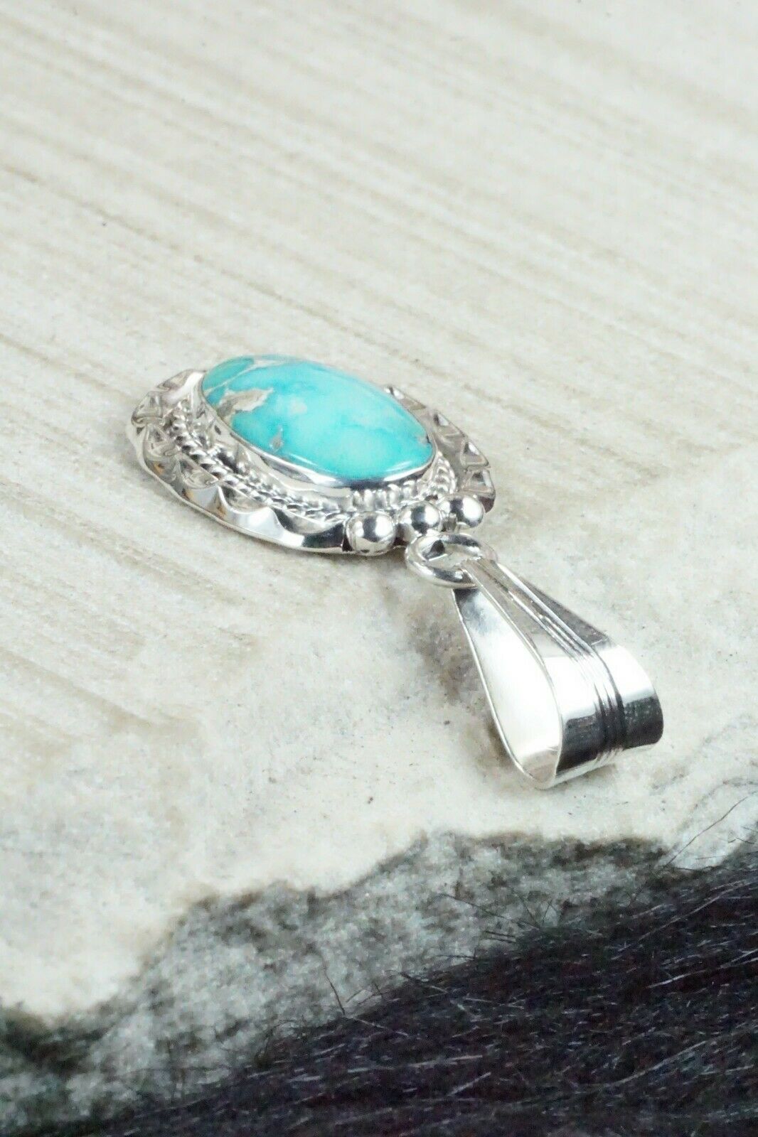 Turquoise & Sterling Silver Pendant - Samuel Yellowhair