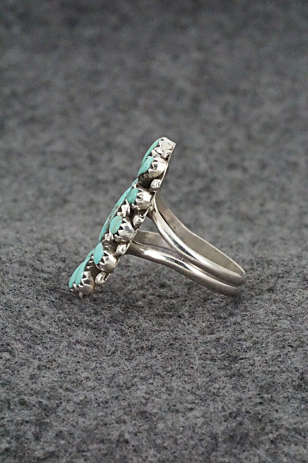 Turquoise & Sterling Silver Ring - George Gasper - Size 8.75