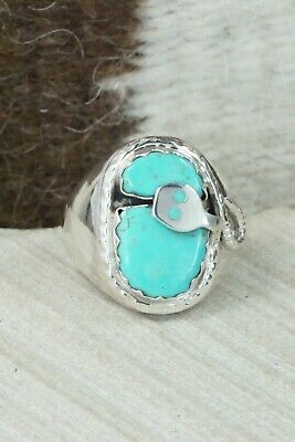 Turquoise & Sterling Silver Ring - Joy Calabaza - Size 9.75