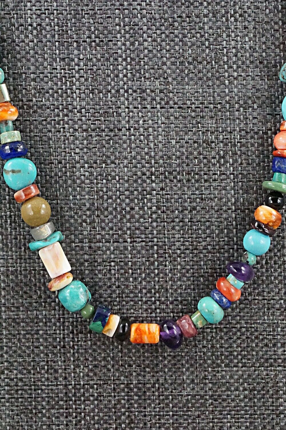 Multi Stone and Sterling Silver Necklace - Helen Tsosie