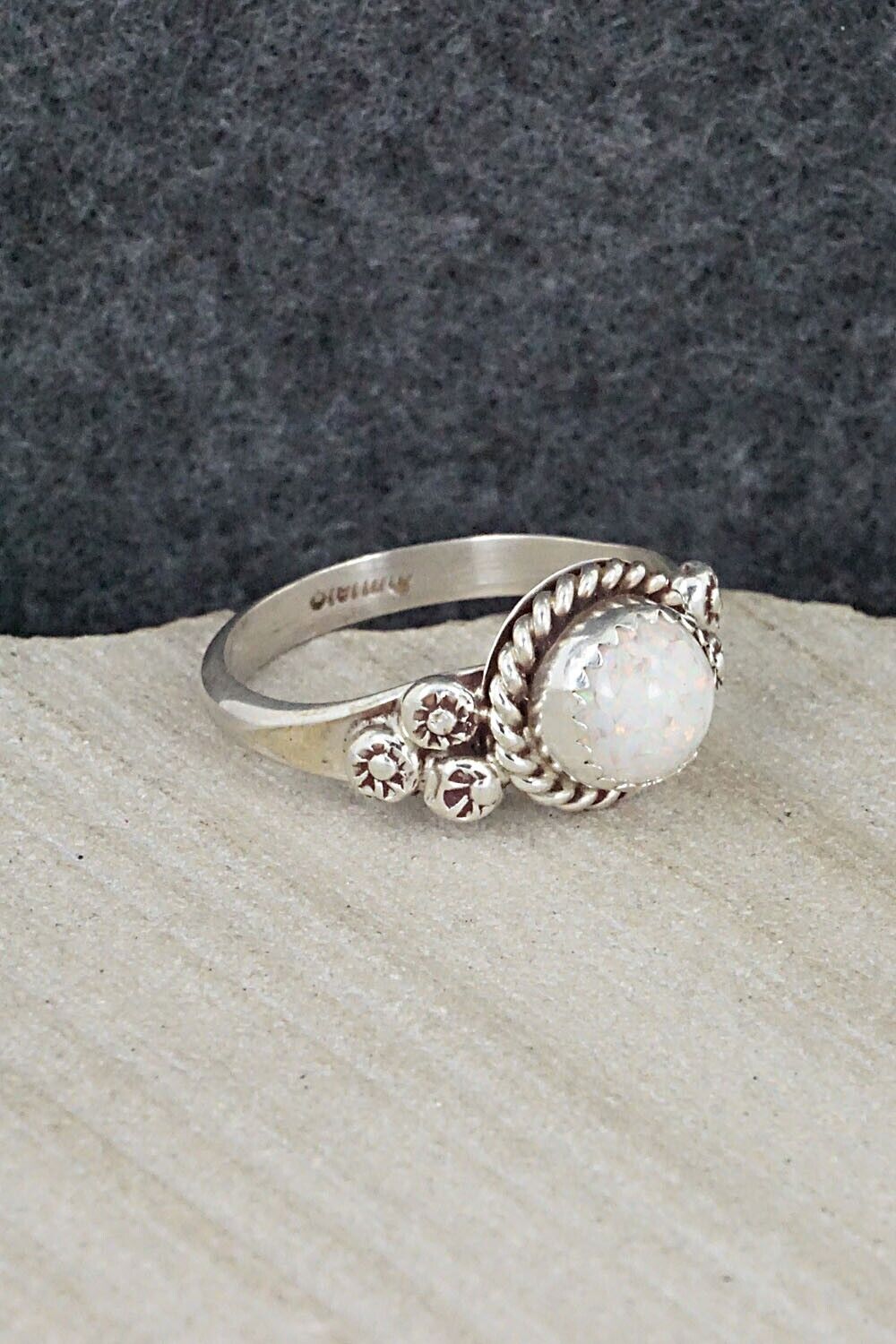 Opalite & Sterling Silver Ring - Freda Martinez - Size 9.5