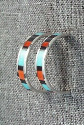 Multi Stone Inlay & Sterling Silver Earrings - Robin Chavez