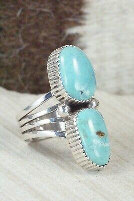 Turquoise and Sterling Silver Ring - Alvin Joe - Size 8.25 - High Lonesome Trading