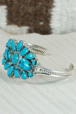 Navajo Turquoise & Sterling Silver Bracelet - Raymond Yazzie