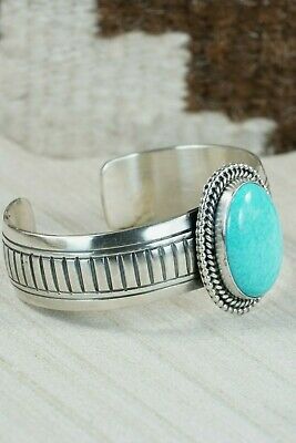 Navajo Turquoise and Sterling Silver Bracelet - Raymond Delgarito
