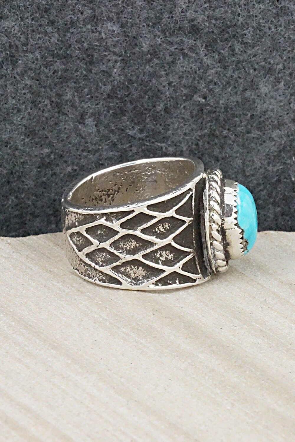 Turquoise & Sterling Silver Ring - Delbert Arviso - Size 10.5