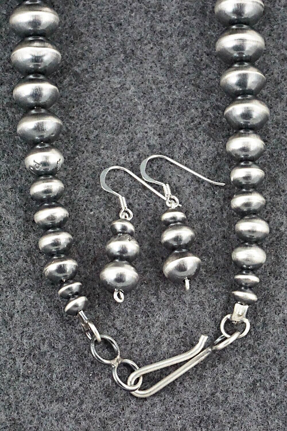 Navajo Pearl Sterling Silver Necklace Set - Preston Haley
