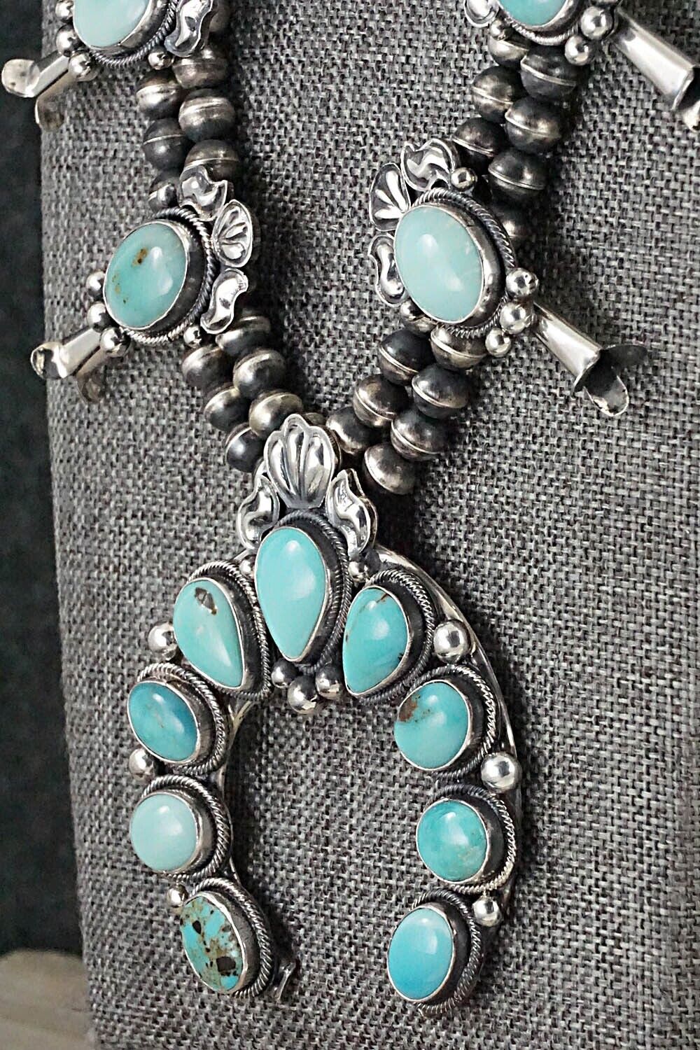 Turquoise & Sterling Silver Squash Blossom Set - Annie Haskie