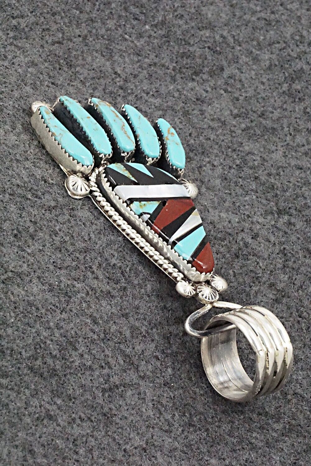 Multi Stone & Sterling Silver Pendant - Ben Livingston