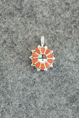 Coral & Sterling Silver Pendant - Maxine Soseeah