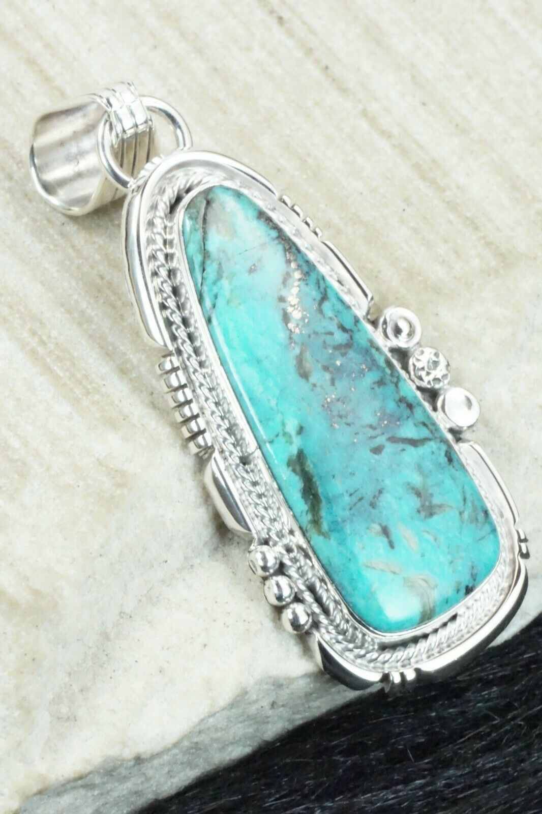 Turquoise and Sterling Silver Pendant - Daniel Benally