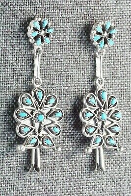 Turquoise & Sterling Silver Earrings - Zuni - High Lonesome Trading