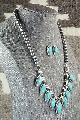 Turquoise & Sterling Silver Necklace and Earrings - Bobby Platero
