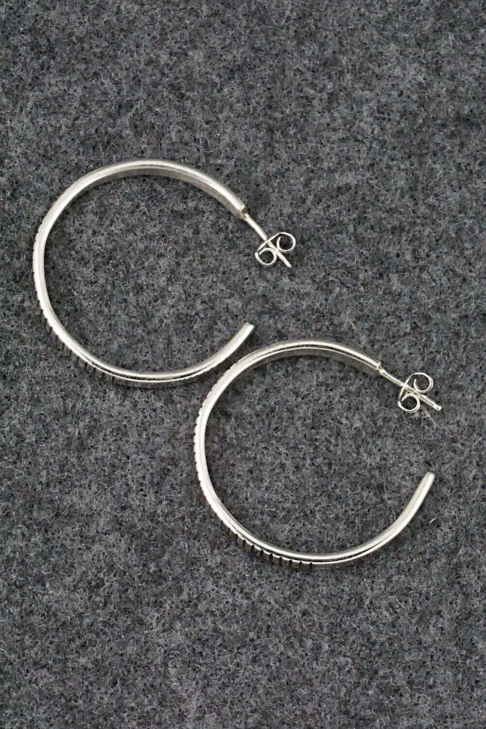 Sterling Silver Hoop Earrings - Elaine Tahe