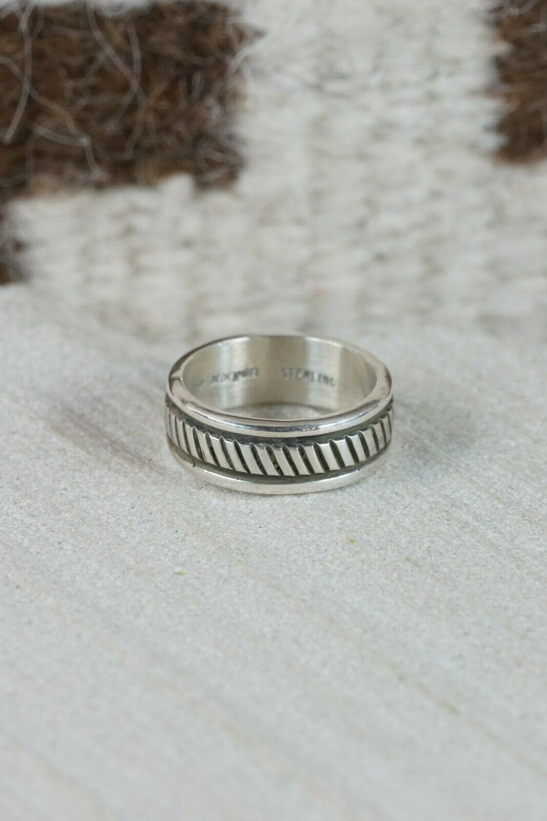 Navajo Sterling Silver Ring - Bruce Morgan - Size 5 - High Lonesome Trading
