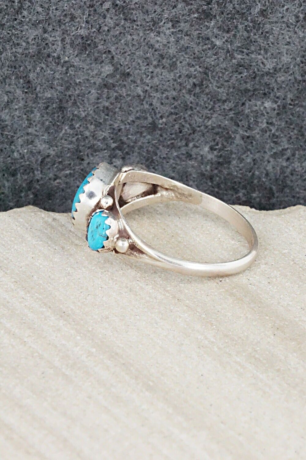 Turquoise & Sterling Silver Ring - Freda Martinez - Size 8