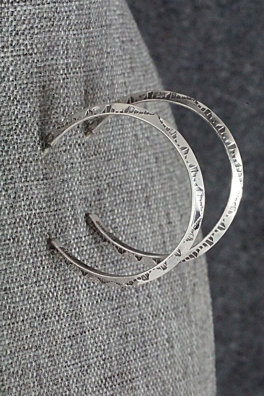 Sterling Silver Hoop Earrings - Elaine Tahe