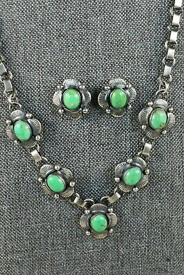 Navajo Turquoise & Sterling Silver Jewelry Set - Hubert Etsitty - High Lonesome Trading
