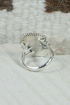 Navajo Spiny Oyster and Sterling Silver Ring - Andrew Vandever - Size 7.5