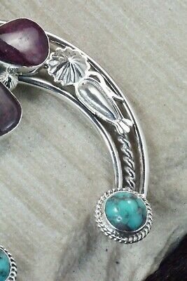 Turquoise, Spiny Oyster and Sterling Silver Pendant - Derrick Gordon