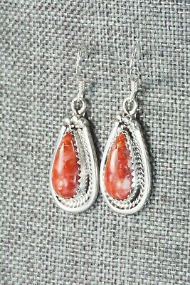 Spiny Oyster & Sterling Silver Earrings - Navajo