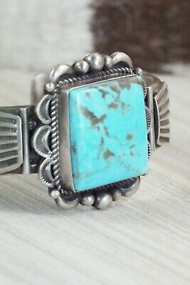 Turquoise & Sterling Silver Bracelet - Ronald Tom