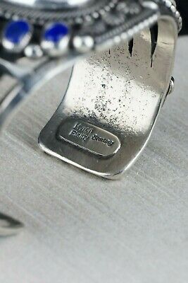 Navajo Lapis & Sterling Silver Bracelet - Myron Etsitty - High Lonesome Trading