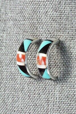Multi Stone Inlay & Sterling Silver Earrings - Delberta Boone